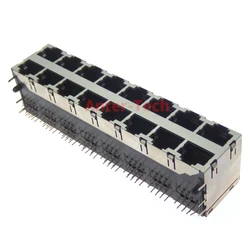 Conector RJ45 PCB Angular 8P8C - 16 Puertos Blindados