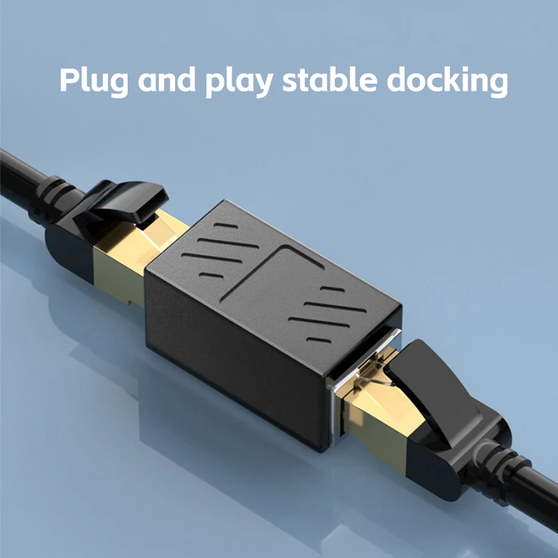 Conector RJ45 Cat7/6 de 1 a 1, adaptador Ethernet, acoplador de interfaz Gigabit, extensor de Cable Ethernet RJ45, convertidor de extensión - imagen 3