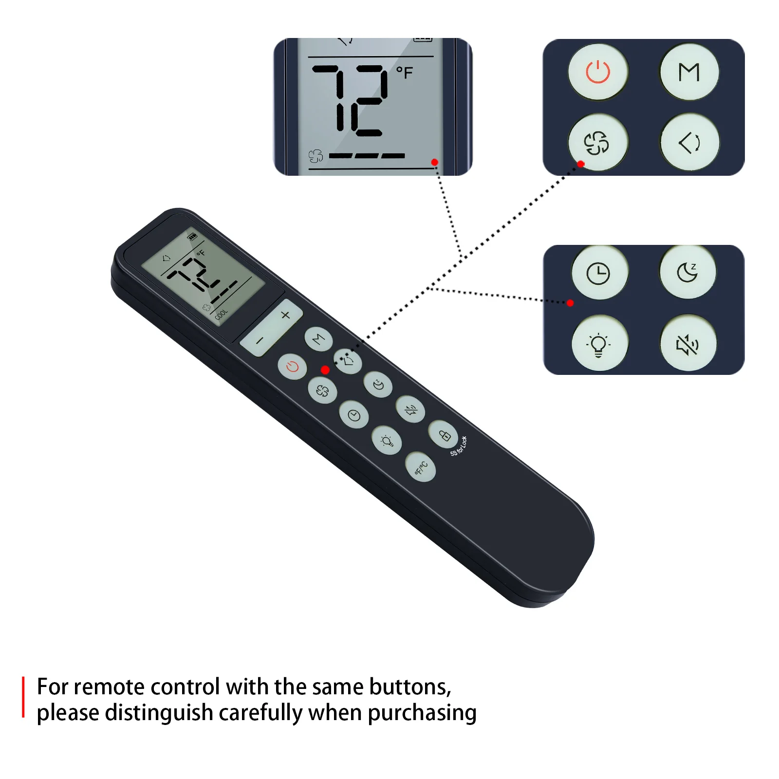 Para acondicionadores portátiles Dreo para control remoto de dormitorio - imagen 5