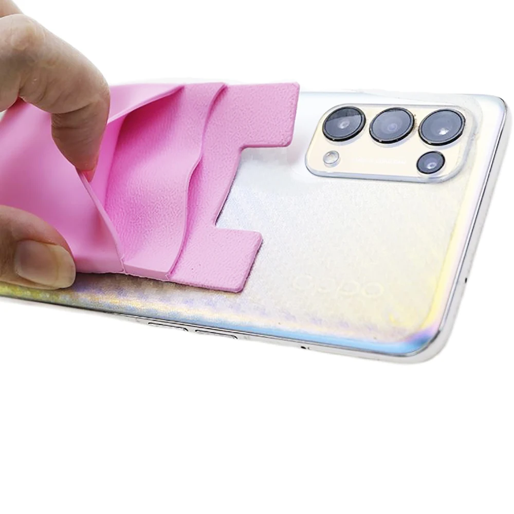 Portatarjetas trasero de silicona para teléfono móvil, billetera adhesiva para identificación de efectivo, adhesivo suave, accesorios para móvil, 1 ud. - imagen 2