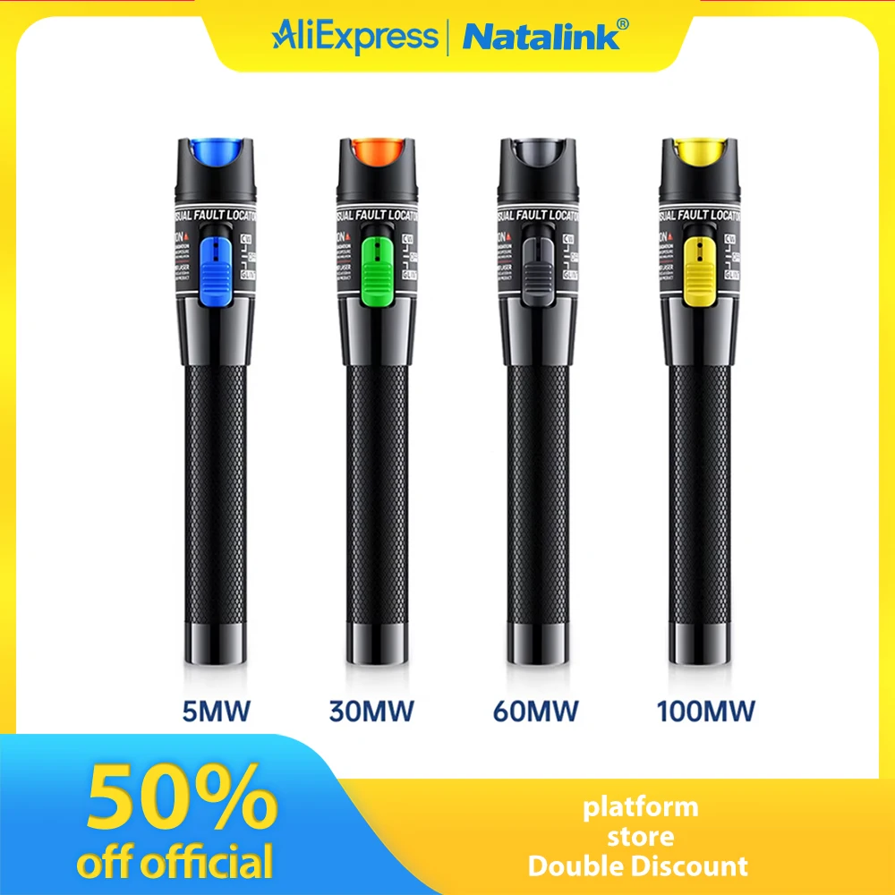 Natalink 5/30/60/100MW Localizador visual de fallos Herramienta de prueba de cables de fibra óptica VFL FC/SC/ST (adaptador LC y batería no incluida) - imagen 2