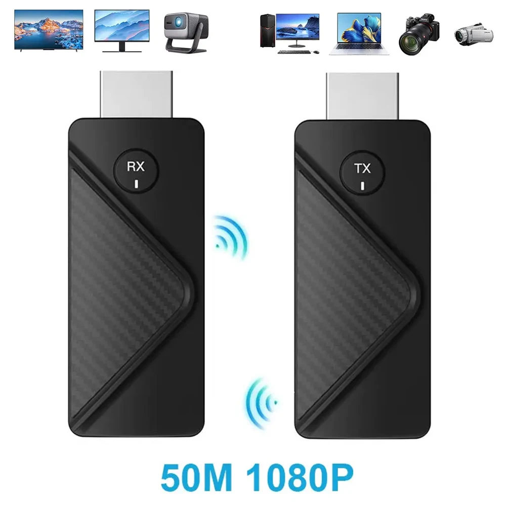 50 Kit extensor de receptor y vídeo de transmisión HDMI inalámbrica TV Stick Dongle Cable adaptador espejo de pantalla para cámara PC a TV