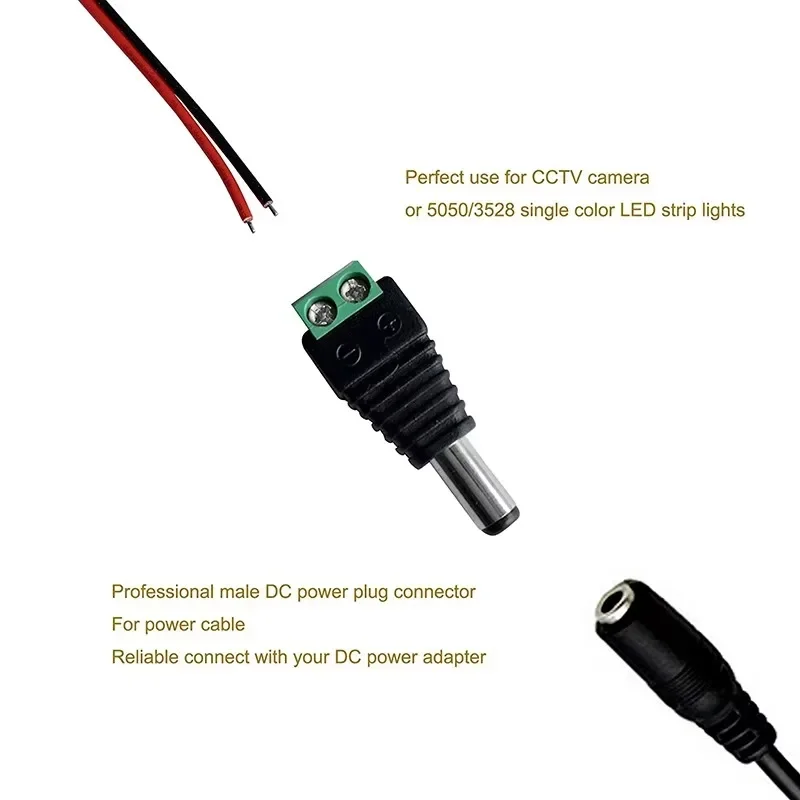 10 pares (20 piezas) coaxial Cat5 a Bnc DC enchufe macho conector hembra DC adaptador de enchufe Av BNC UTP para cámara CCTV Video Balun - imagen 5