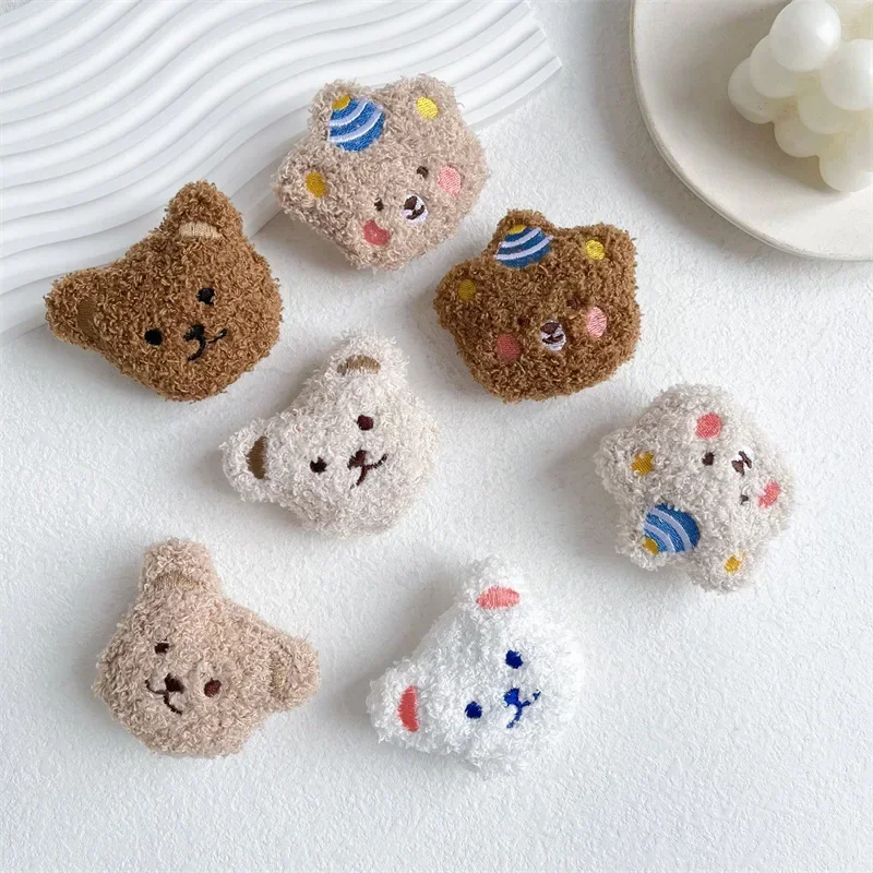 Soporte de teléfono con agarre plegable de felpa esponjosa y divertida de piel de oso para IPhone Samsung, soporte Tok Socket Pocket Finger Griptok