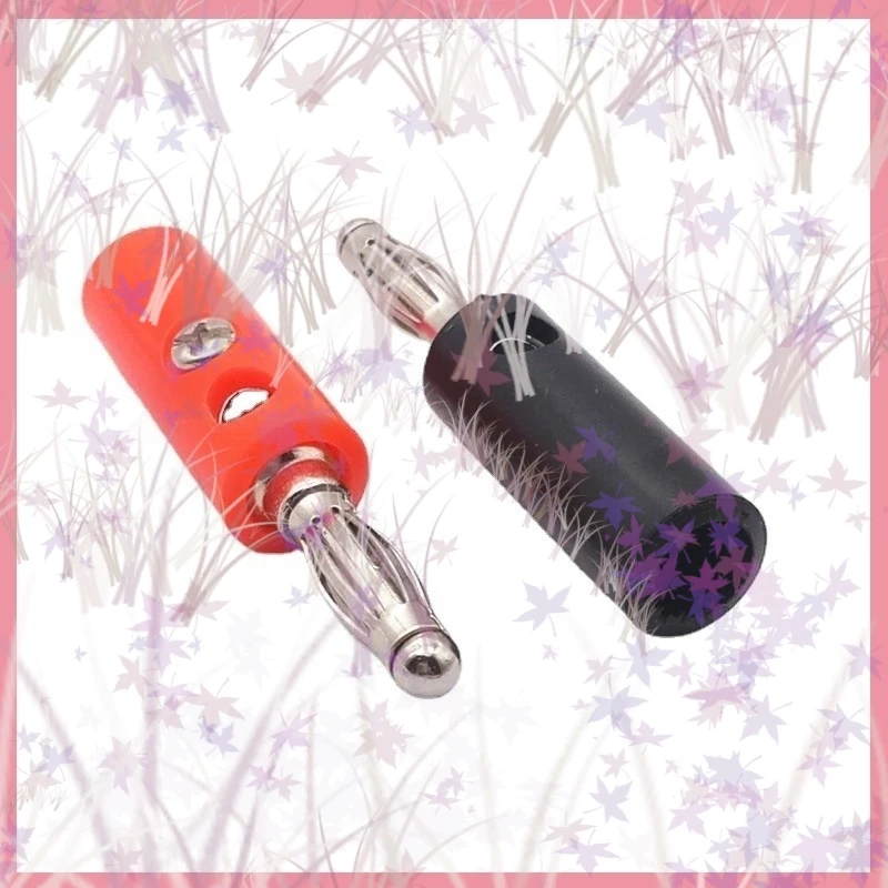 1/5/10 Uds. Conectores macho de placa Banana de 4mm, conectores rojos y negros sin soldadura para Audio, altavoz, vídeo, adaptador Musical DIY B6 - imagen 3