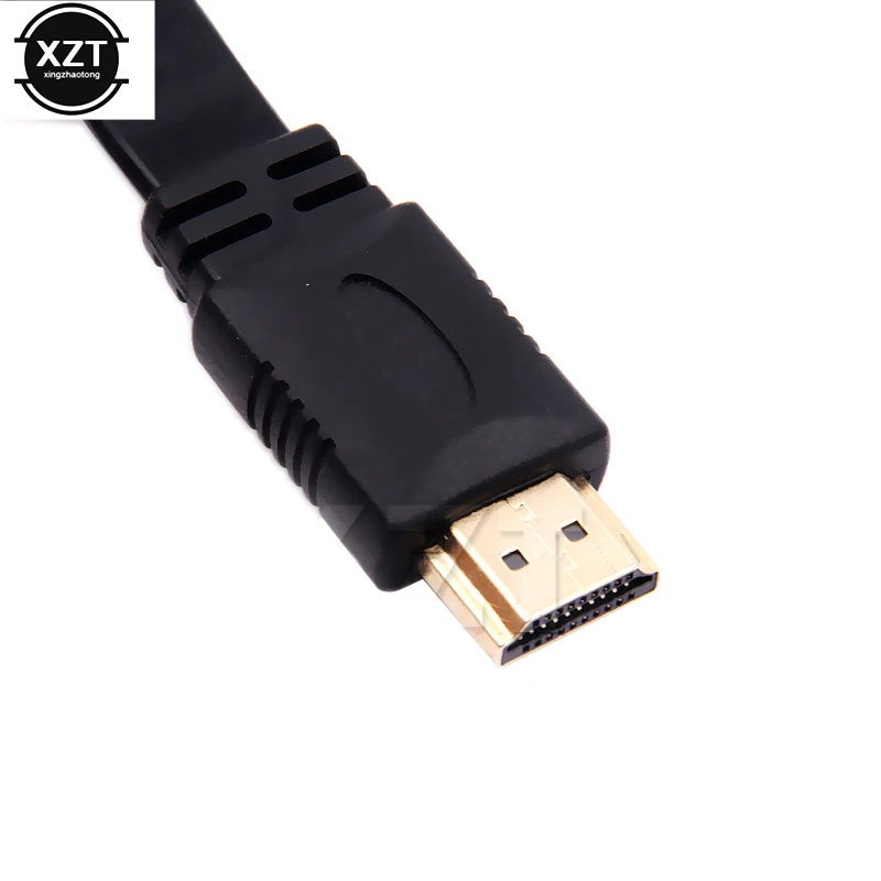 Cable negro Full HD corto compatible con HDMI, 30cm, compatible con enchufe 3D macho a macho, Cable plano para Audio, vídeo, HDTV, TV, alta calidad - imagen 4