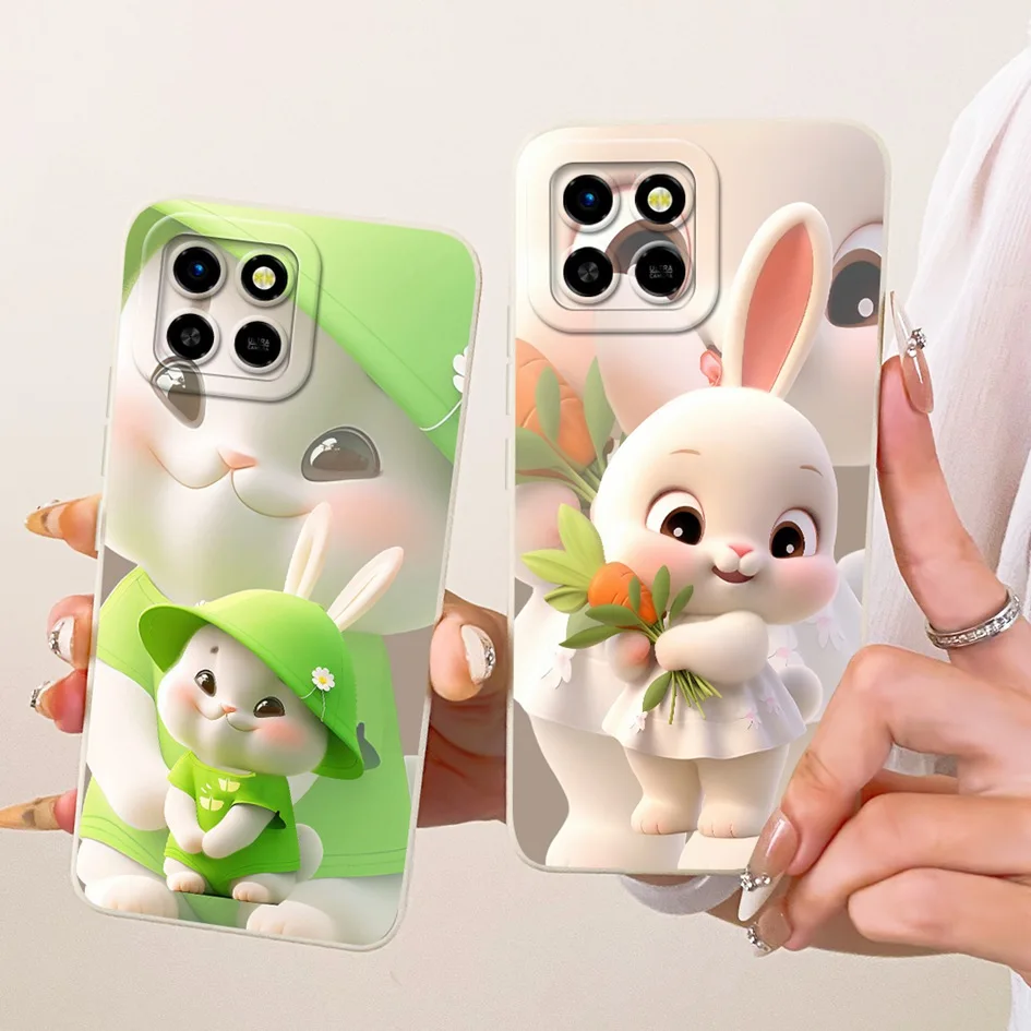 Funda para Infinix Smart 6 HD funda Smart 6 Plus lindo conejo de dibujos animados gato funda de teléfono de silicona suave para Infinix Smart6 X6511B Coque - imagen 2