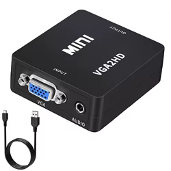 Adaptador VGA a HDMI 1080P Audio para PC Portátil y Proyector HDTV