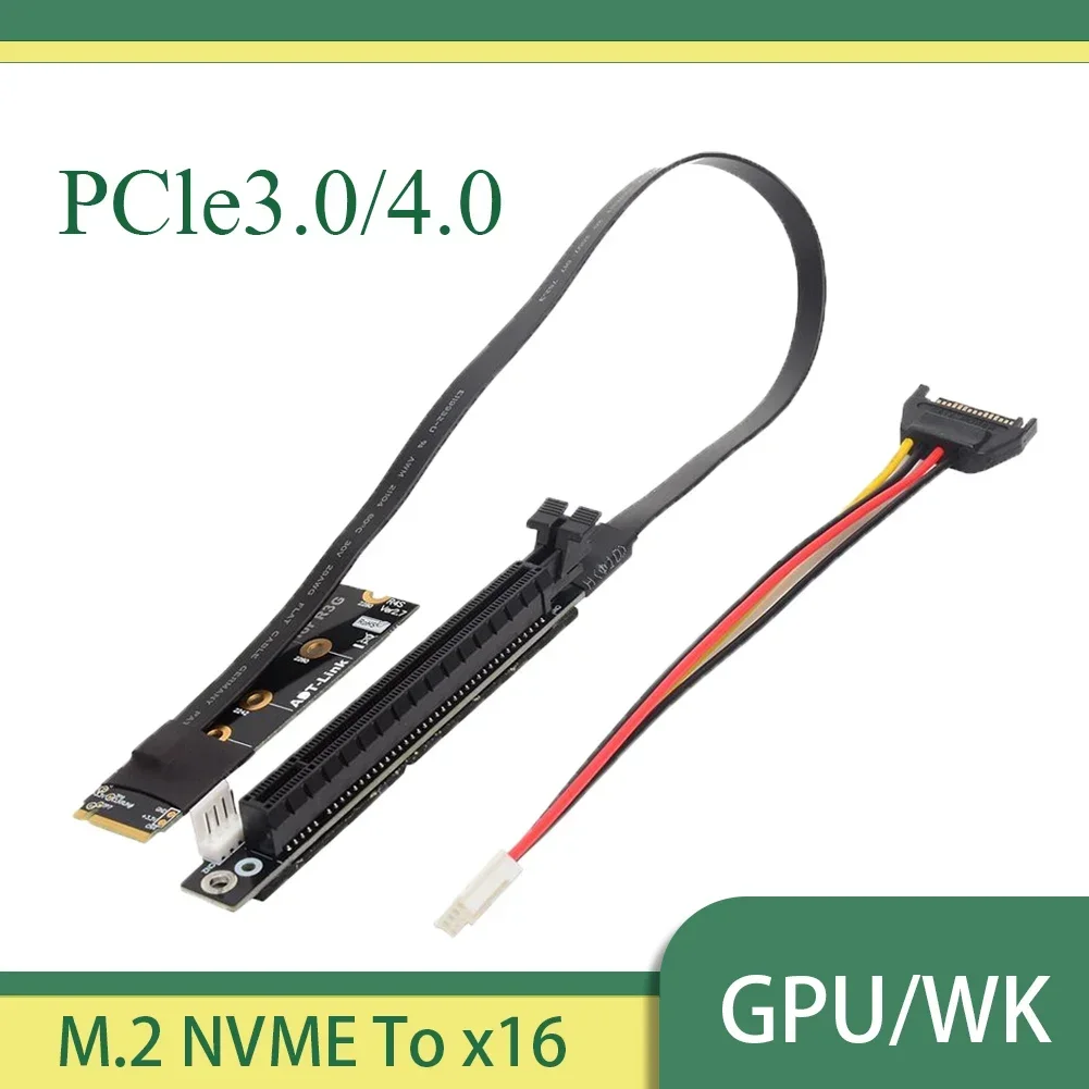 ADT M.2 NVMe a PCIe 4,0x16 Cable de extensión Gen4/3,0 adaptador puente BTC Cable de minería GTX RTX gráficos vídeo GPU NVIDIA tarjetas AMD - imagen 3