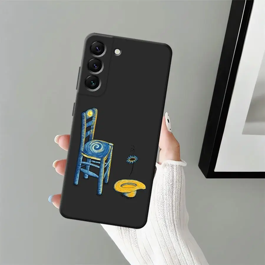 Funda para Samsung Galaxy A03 A70 A10 A12 A20 A13 A06 A40 A16 A30 A15 A50 A05 A04 funda negra suave para teléfono Van Gogh creatividad - imagen 2