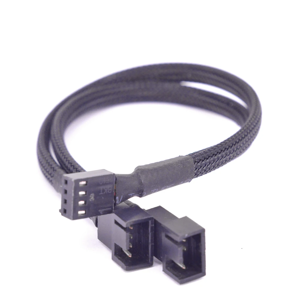 Cable de ventilador Pwm de 12V y 4 pines, Cable de extensión de fuente de alimentación de 1 a 2, multiplicador de puerto divisor Y, conector de ventilador de bomba de ordenador con funda