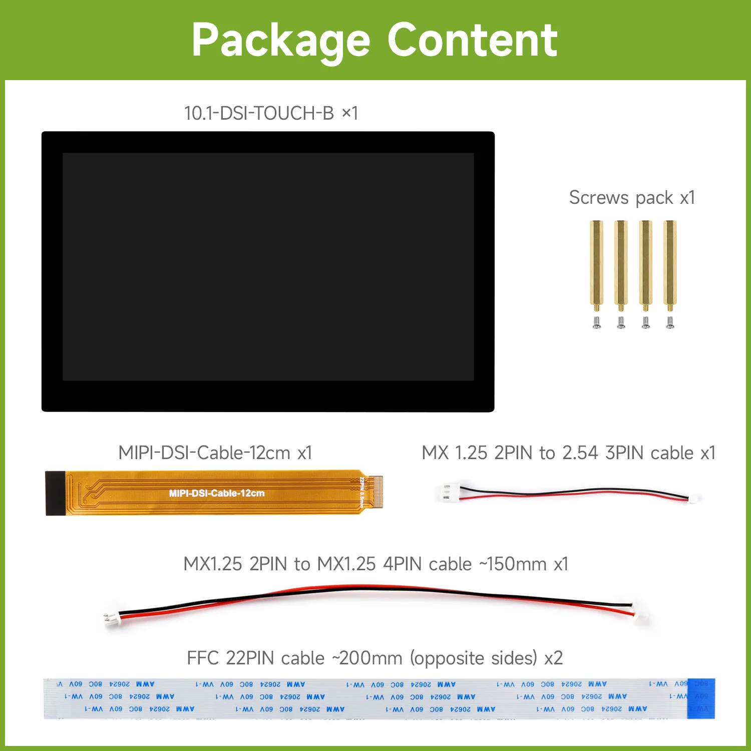 Pantalla táctil DSI de 10,1" para Raspberry Pi: 720 × 1280 IPS, capacitiva de 10 puntos, vidrio templado