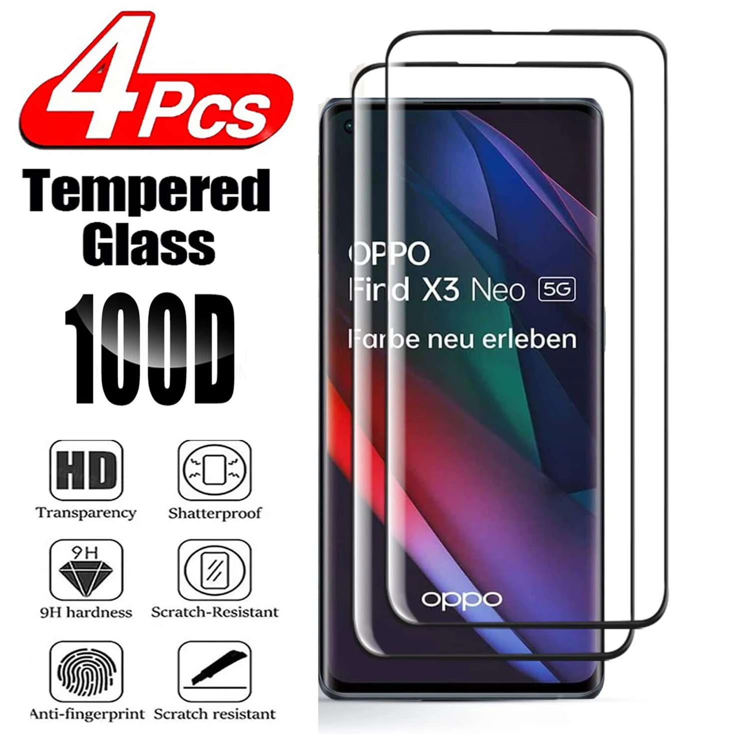 Vidrio templado para OPPO Find X3 Neo 3D película protectora de pantalla curvada