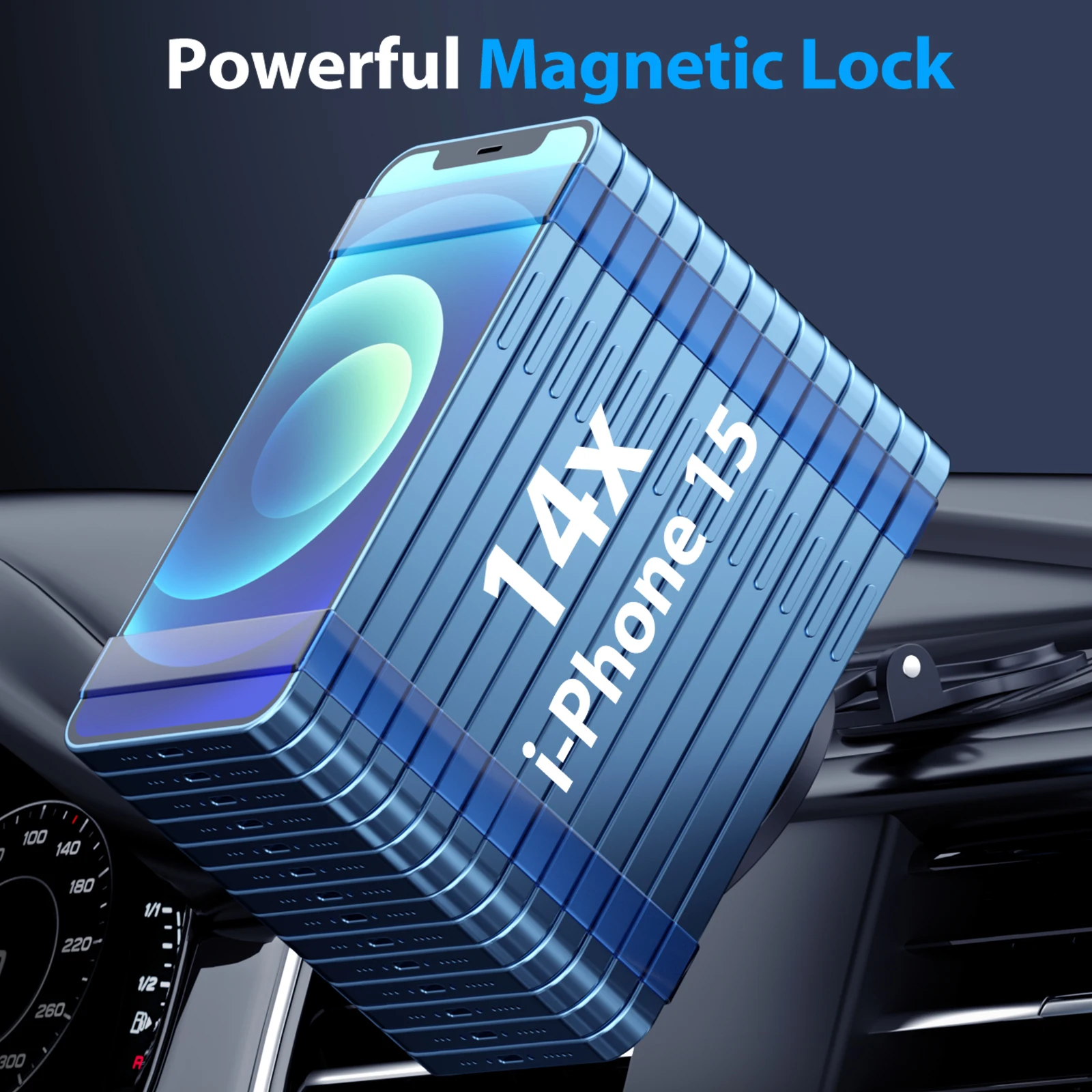 Soporte magnético para teléfono de coche soporte magnético para coche GPS soporte móvil en soporte para coche para iPhone 15 14 13 12 Macsafe Samsung Xiaomi - imagen 4