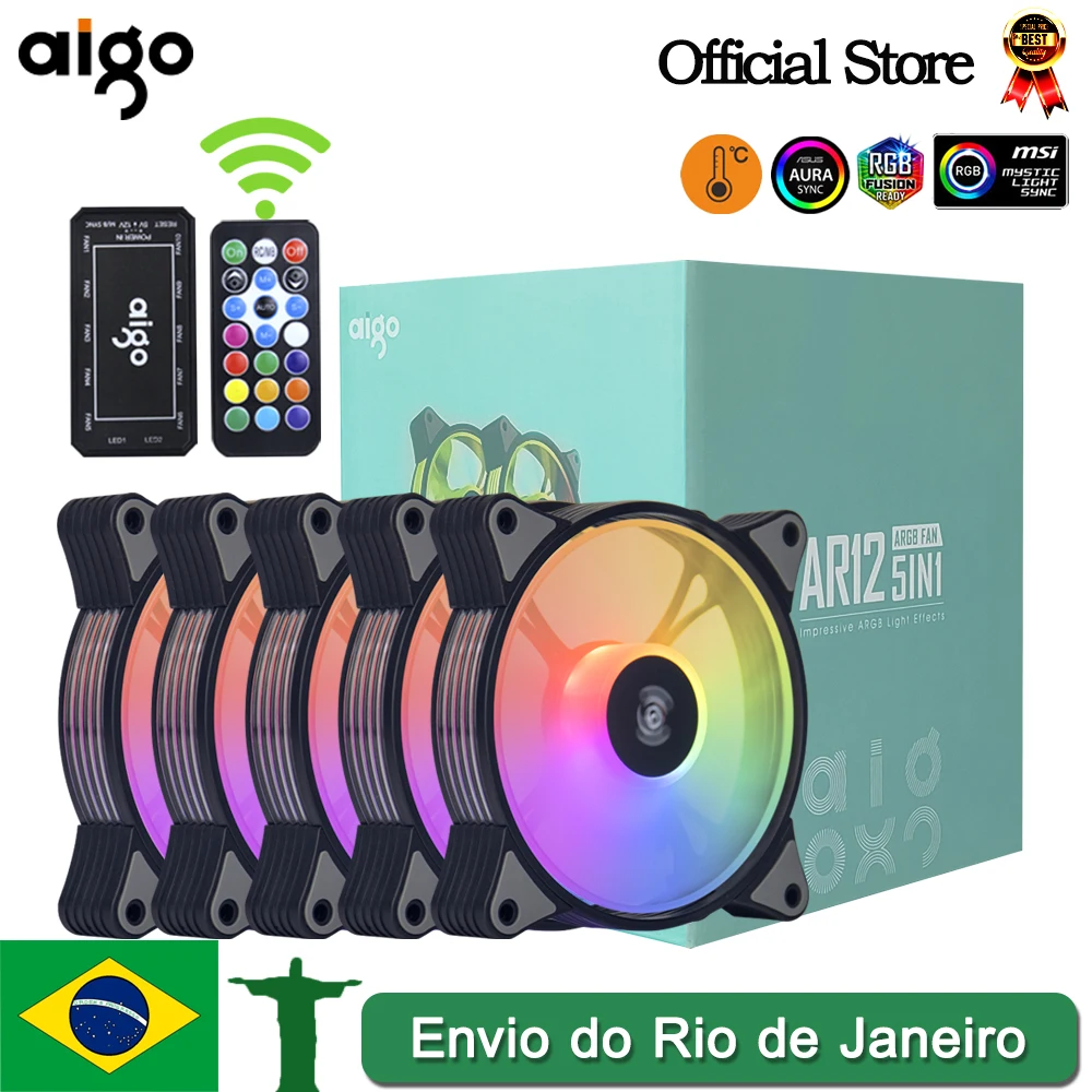 Aigo AR12 Ventilador ARGB 120mm PWM SATA Refrigeración Silenciosa - imagen 2