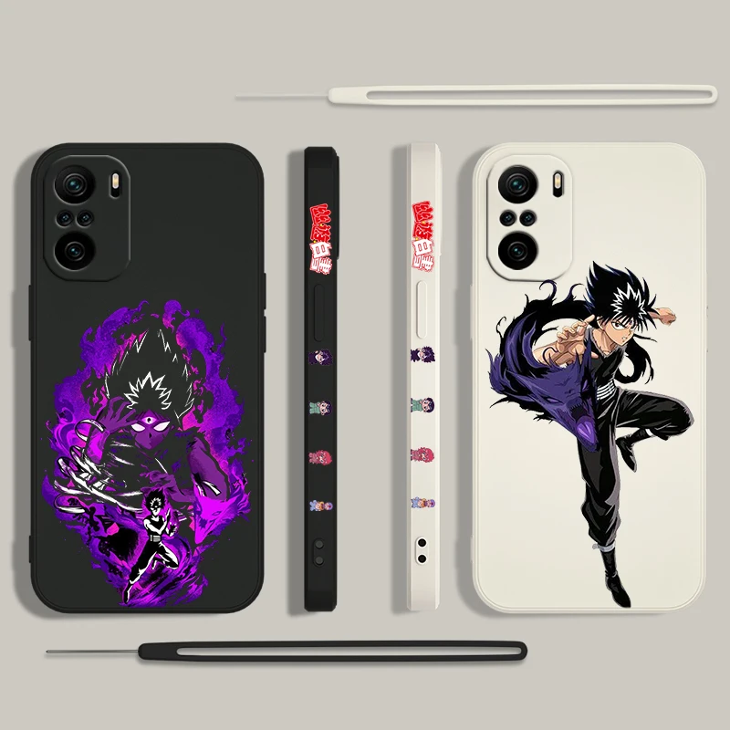 Yu Hakusho Hiei funda de teléfono con cuerda izquierda líquida para Xiaomi Redmi Note 13, 12, 12Pro, 11S, 11T, 10S, 10 Pro Plus, 5G - imagen 4