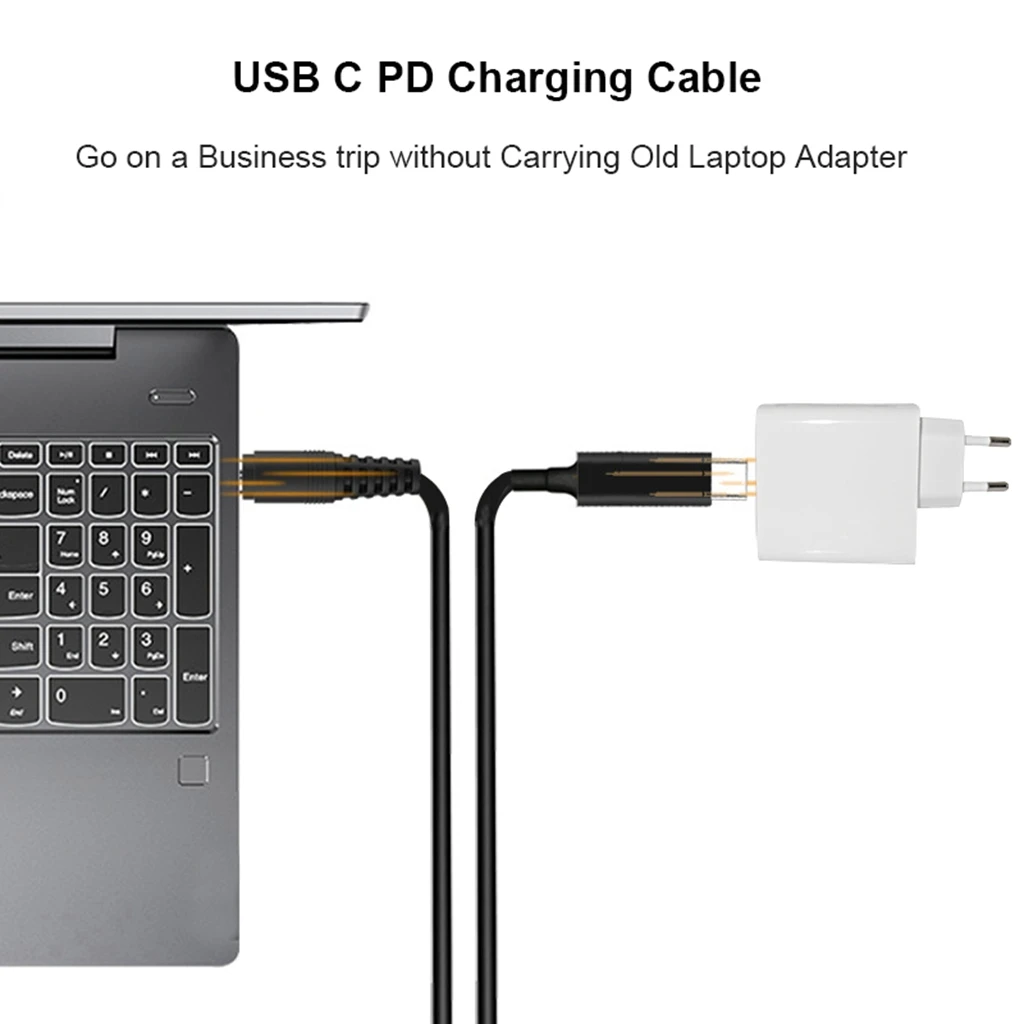 USB tipo C a 6,5x4,4 6,5*4,4mm convertidor de enchufe macho Cable de carga para ordenador portátil para Sony LG Notebook PC adaptador de fuente de alimentación - imagen 2