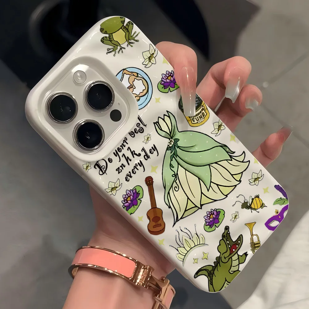 Hermosa princesa 3D arrugado Irregular meteorito fundas de teléfono para iPhone 17 16 15 14 Plus 13 12 11 Air Pro Max a prueba de golpes brillante - imagen 3