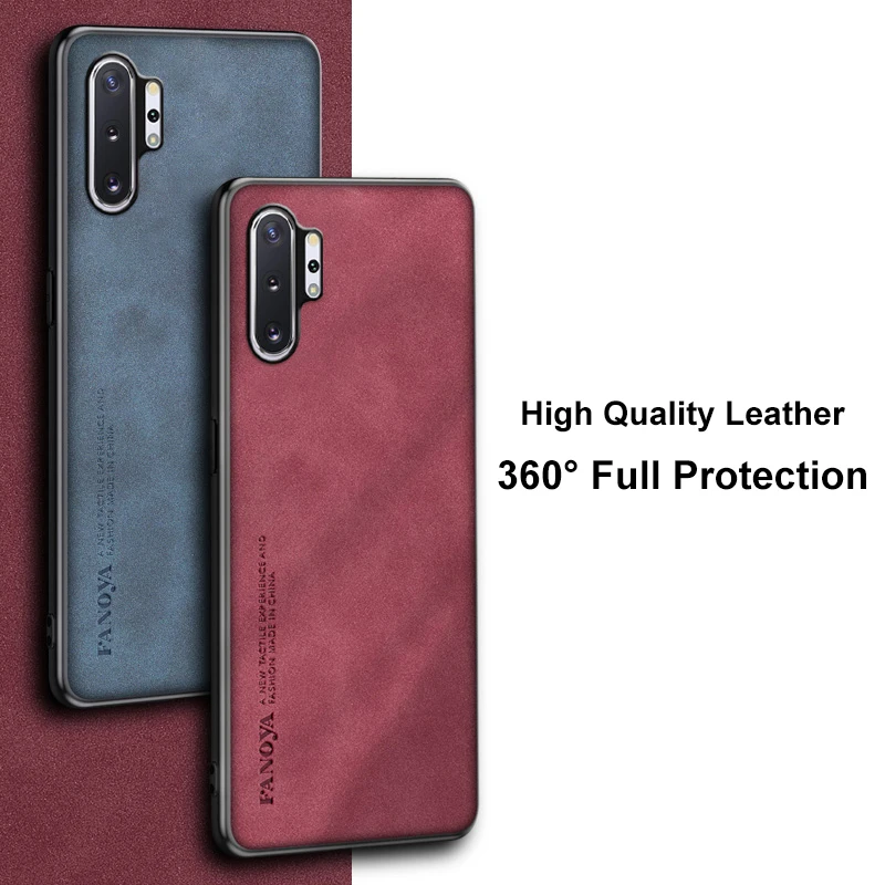 Para Samsung Galaxy Note 10 Plus funda de lujo de cuero PU funda de teléfono para Samsung Note 10 Lite contraportada de silicona protección completa - imagen 3