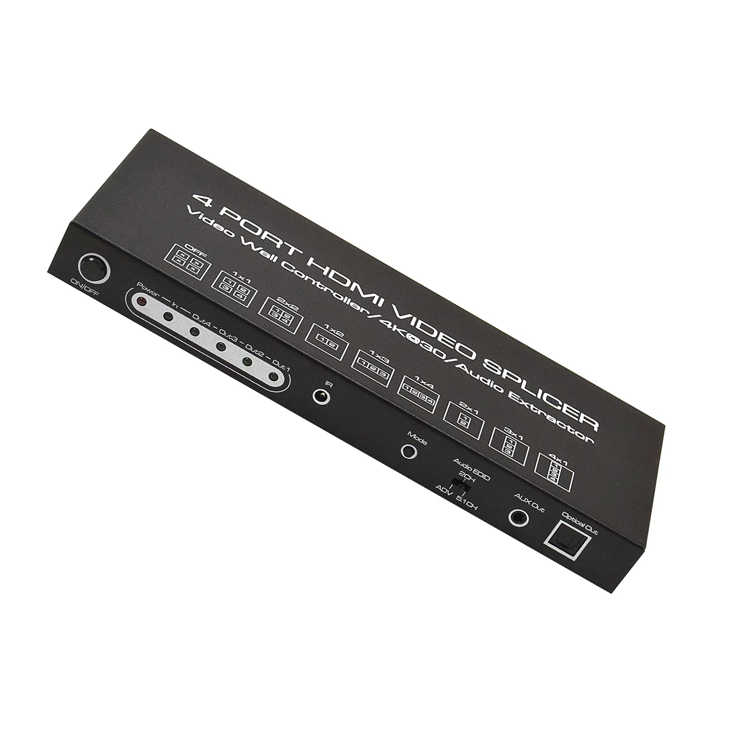 Controlador de pared de vídeo 4K 2x2, procesador de empalme de pantalla múltiple 2, 3, 4, caja empalmadora de TV, empalmador de vídeo HDMI de 4 puertos con Extractor de Audio - imagen 4