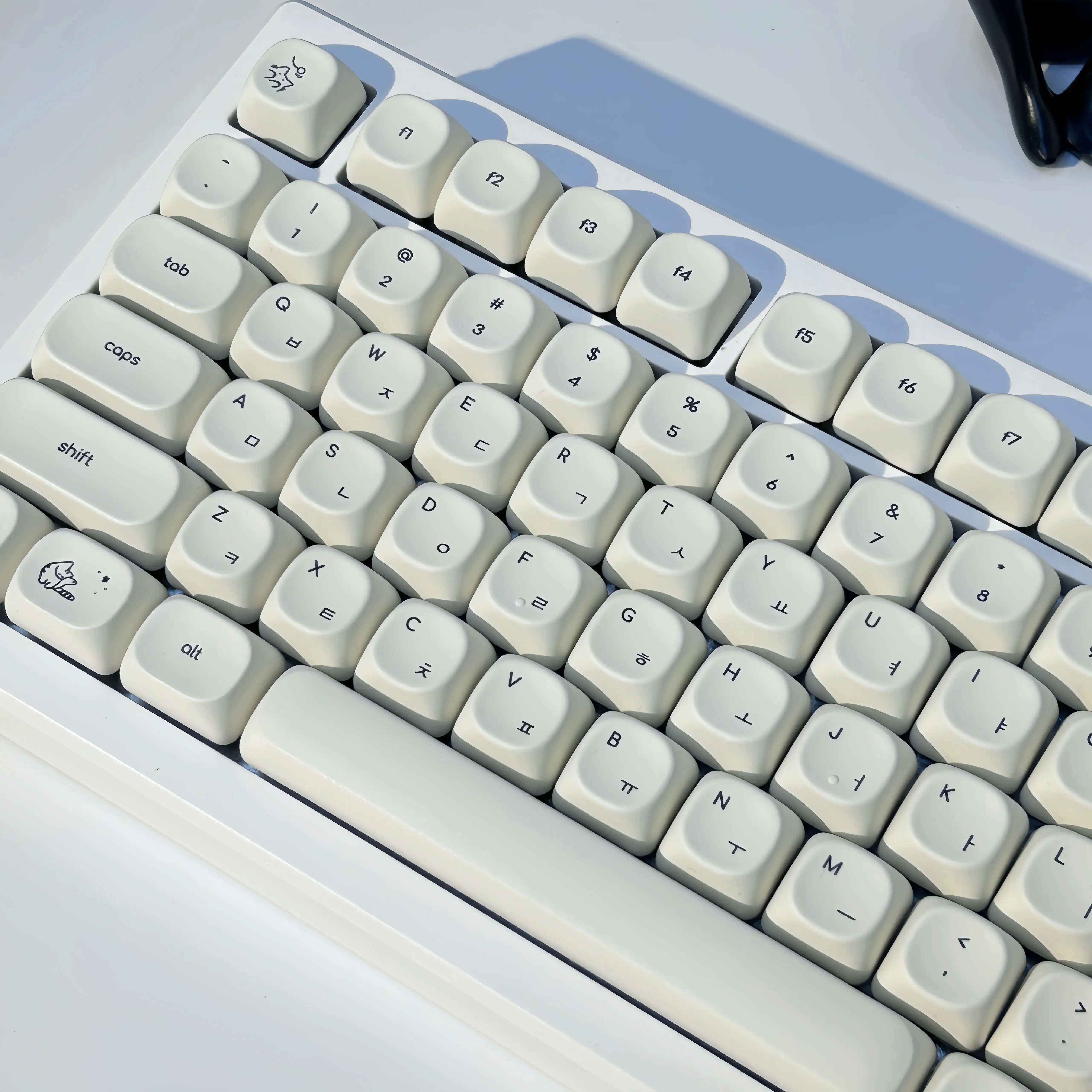 Teclas coreanas con tema de gato, tapa redonda con perfil MOA, sublimación térmica PBT, teclas colgantes blancas leche para teclado mecánico - imagen 3