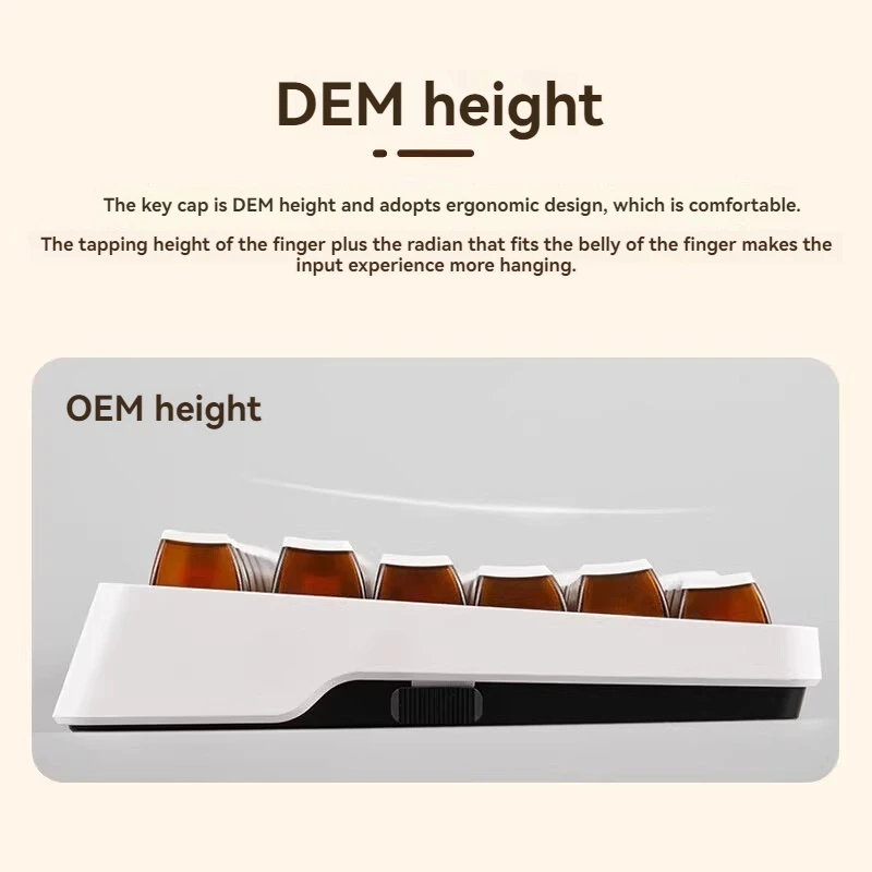 Tapa de tecla de pudín de leche de doble piel con cuatro lados, Material PBT transparente, OEM108 - imagen 5