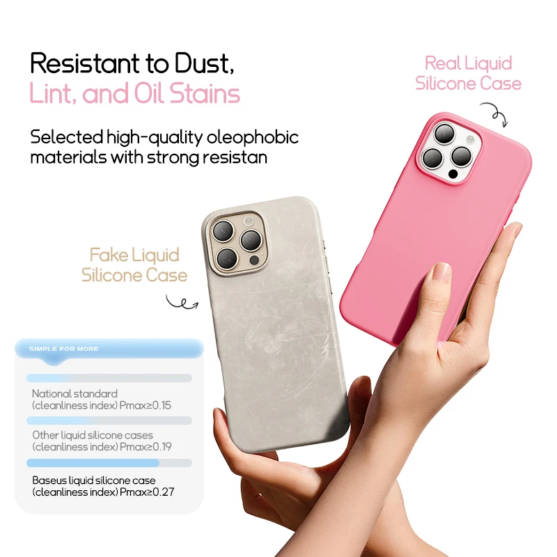 Funda magnética de silicona líquida Baseus para iPhone 16 15 Pro Max Plus para carga inalámbrica MagSafe cubierta suave y agradable para la piel - imagen 5