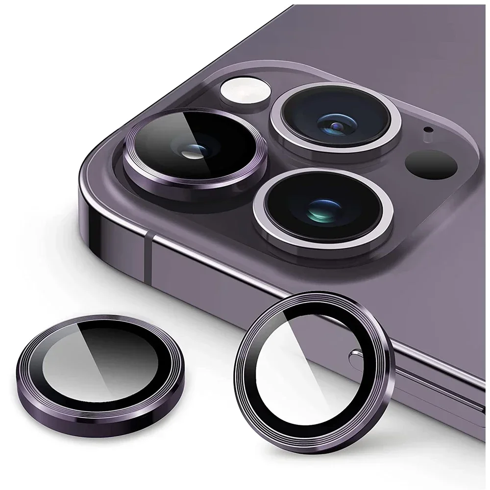 Protector de lente de cámara de color morado oscuro, 2-3 uds., para IPhone 14, 15 16 Pro Max Plus, accesorio de película de protección de vidrio para IPhone 17 - imagen 4