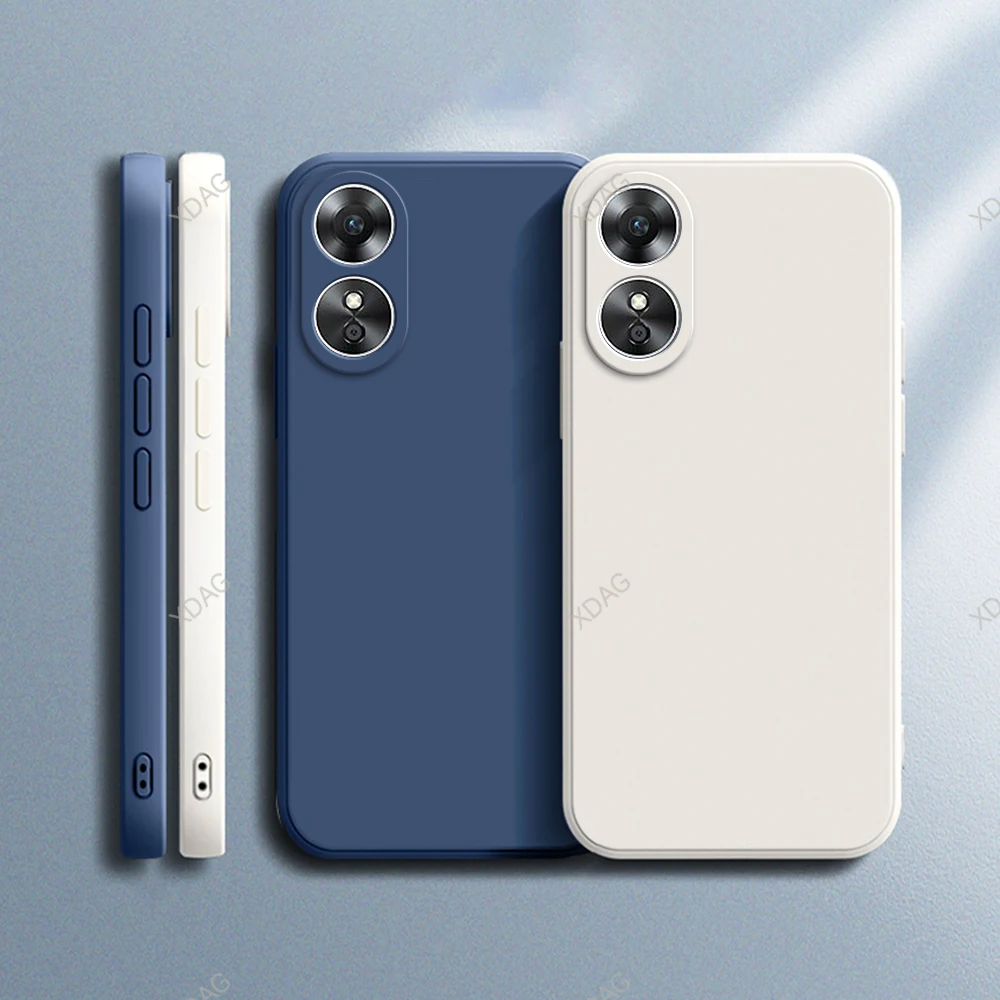 Funda de teléfono móvil lisa para Oppo A17k CPH2471, Original, suave, de alta calidad, silicona líquida, a prueba de golpes, protege la carcasa Simple