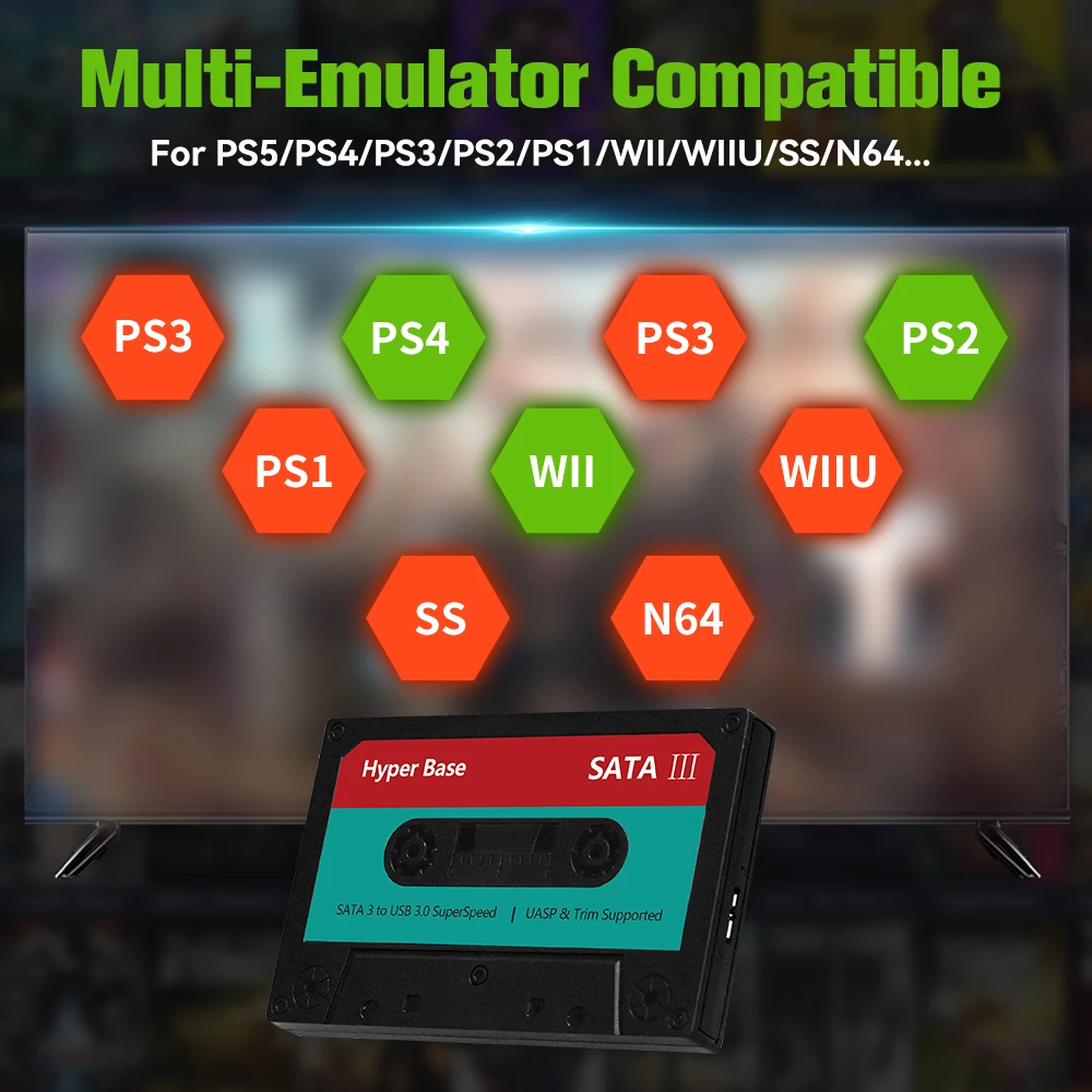 Disco duro para juegos AAA Playnite para Windows 500GB/2TB HDD para juegos con juegos de PC para consolas de juegos portátiles PS4/PS3/PS1/N64 - imagen 3