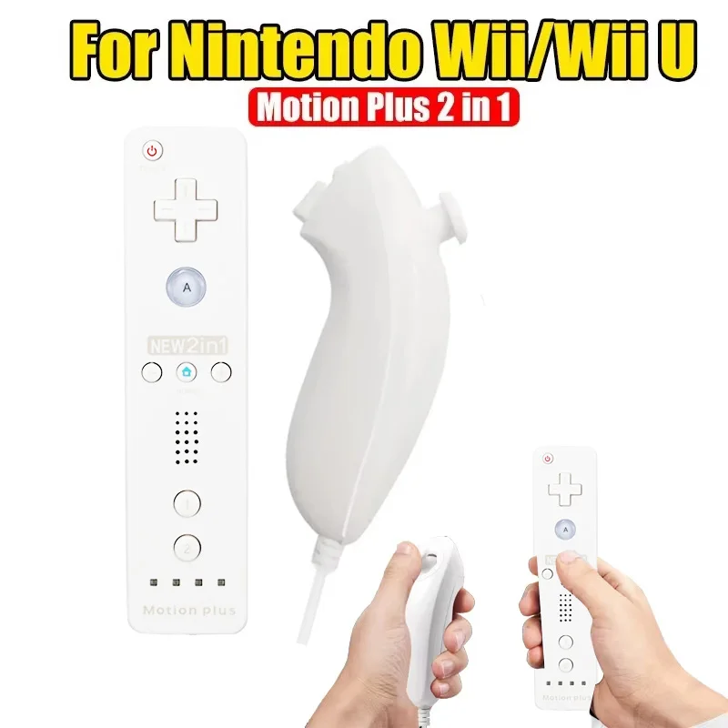 Mando inalámbrico 2 en 1 compatible con Wii U Joystick Gamepad controlador Set Motion Plus videojuego para accesorios Wii - imagen 4