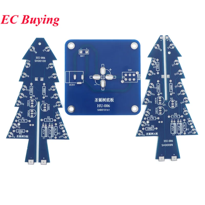 DIY 3D árbol de Navidad práctica de soldadura colorido LED intermitente RGB ciencia electrónica Kit de ensamblaje DIY árboles de Navidad - imagen 5