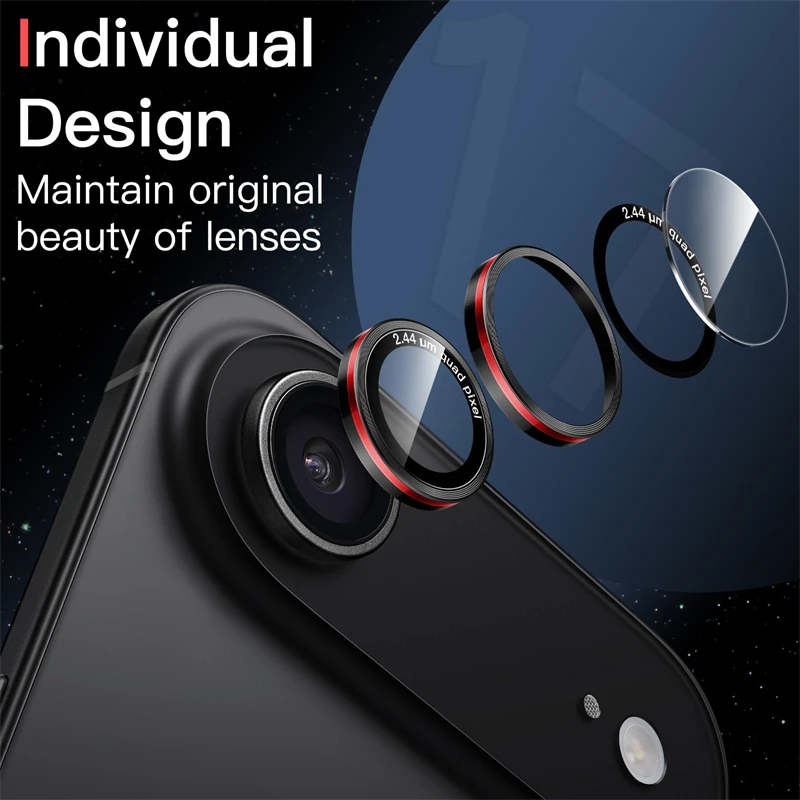 Protector de lente de cámara 17 Air para IPhone 17Air 16 E 15 14 Pro Max Plus 13 Mini 17Pro 16E Optik Pro cubierta protectora de lente de vidrio - imagen 4