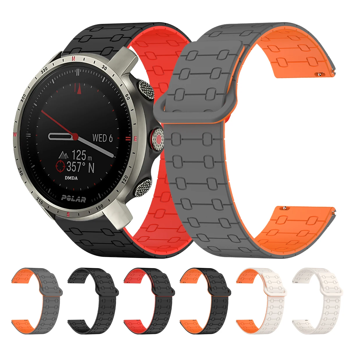 Correa de bucle magnético de 22mm para POLAR Vantage V3 M3 M2 M, correa de silicona para reloj POLAR Grit X2 Pro Titan/Grit X Pro, correa de muñeca suave