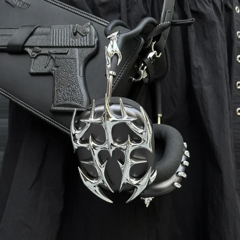 Funda Airpods Max plateada, diseño Original, espina plateada, impresión 3D, funda protectora de resina para auriculares, accesorios para auriculares - imagen 2