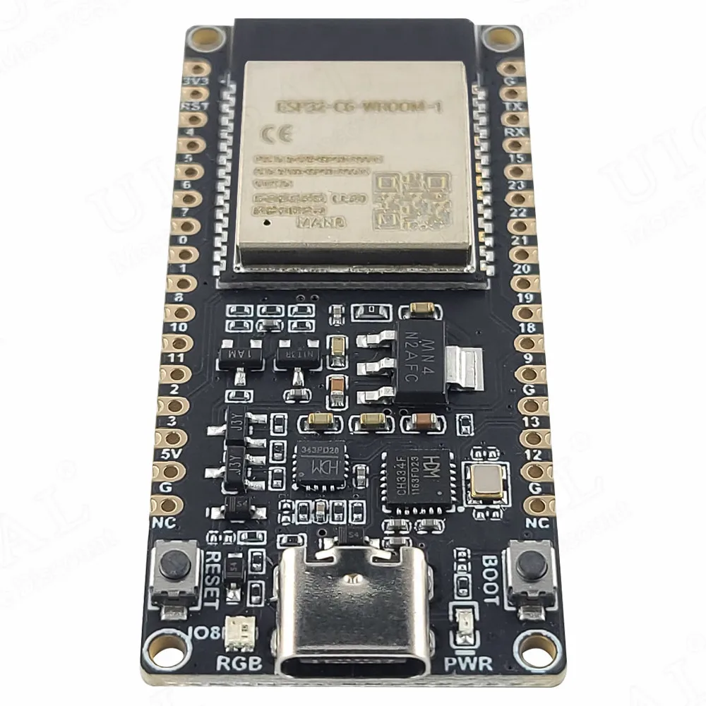 Placa de desarrollo ESP32 C6, módulo BT Wifi, RISC-V MCU, 8MB de Flash ESP32-C6-WROOM-1-N8 WiFi6 BT5.0, 32 pines, CH343 CH334 tipo C - imagen 4
