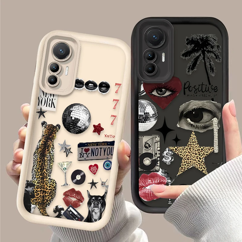 Y2K-funda de bola de discoteca de leopardo para Xiaomi, 14T, 13T, 12T, 11T, 13, 12, 11 Lite, 5G NE POCO X6, X5, F6, F5, F3, X4, GT, X3, NFC, M5S, M6 Pro