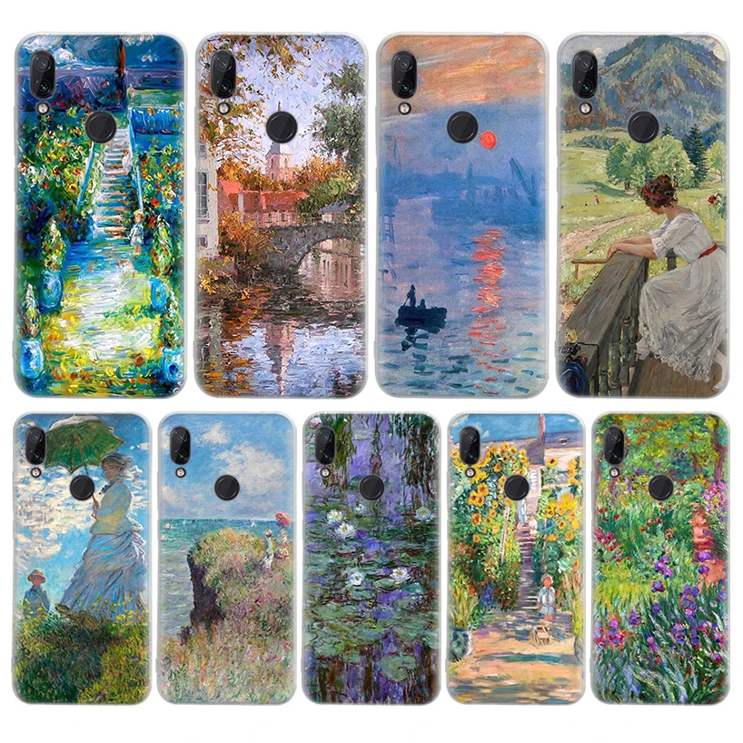 Funda de teléfono de silicona Claude Monet Garden Lotus Bridge para Xiaomi Redmi Note 10 9S 9 8T 8 Pro 7 5 9T Mi 12T 11T 10T 12 11 Lite 11i