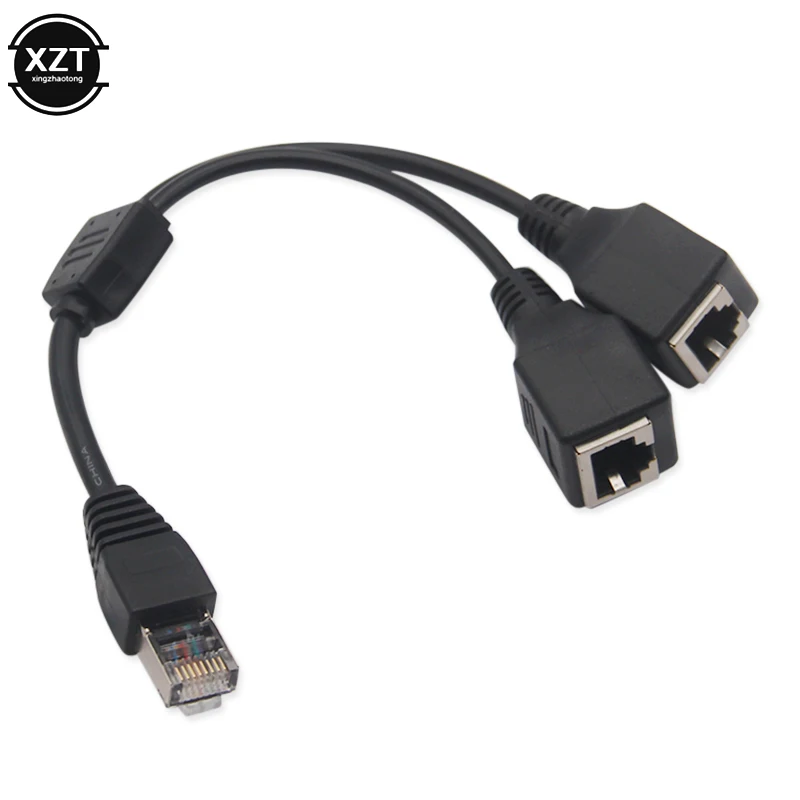 Divisor de red Ethernet RJ45, Cable de extensión extensor de plomo de red de transmisión estable, 1 macho a 2 hembra - imagen 2