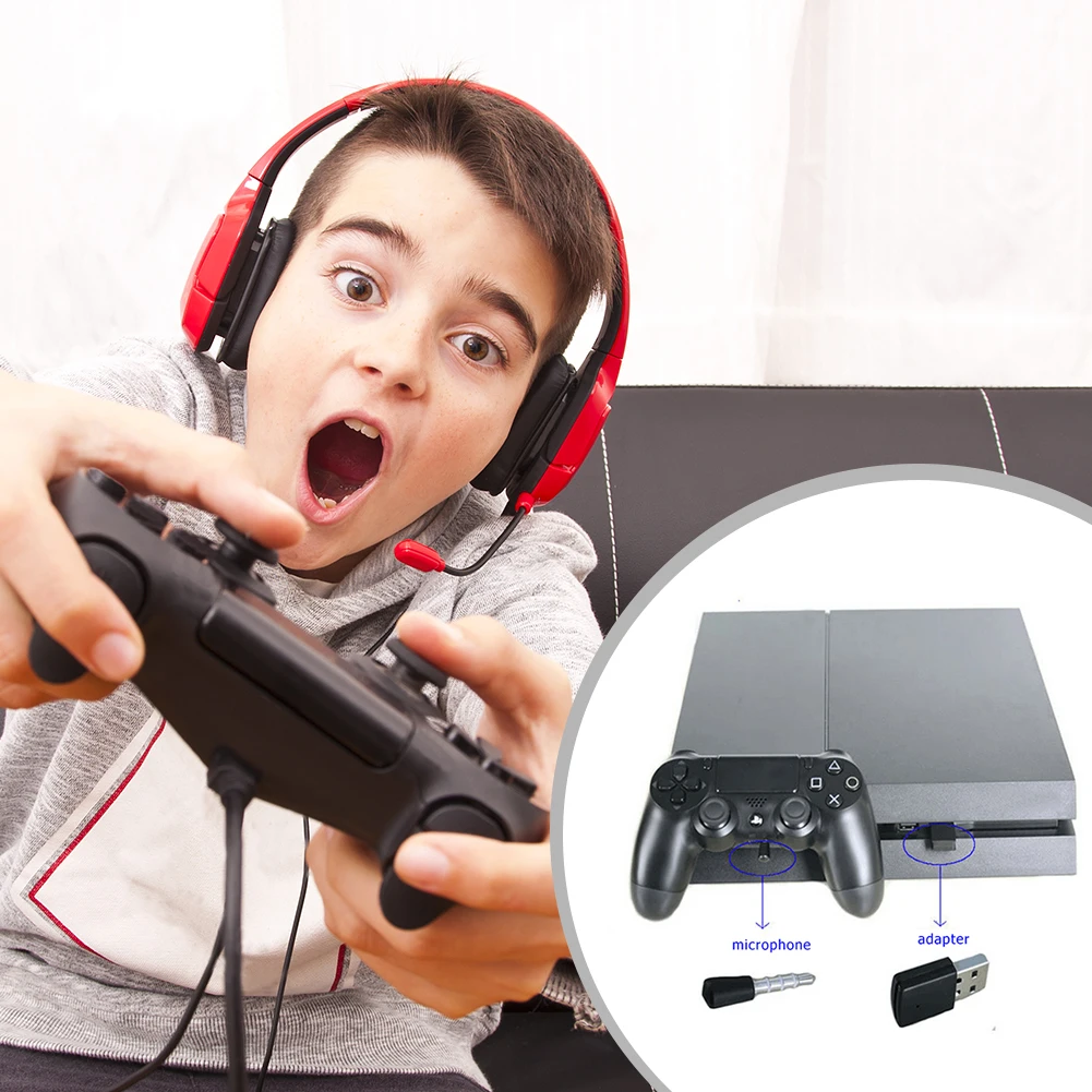 USB Bluetooth-compatible4.0 Dongle receptor transmisor auricular micrófono adaptador Compatible con PS4 Gamepad controlador - imagen 4