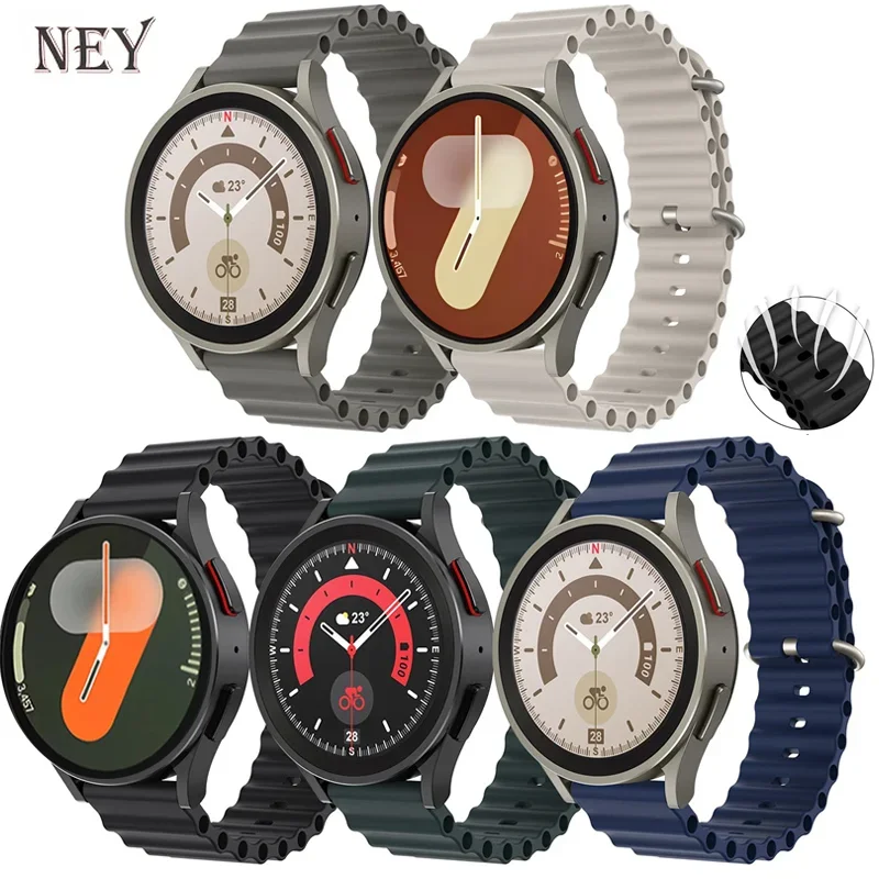 Correa de silicona Ocean para Samsung Galaxy Watch 7 6 4-classic/5-Pro/active 2/Gear 22mm 20mm pulsera Huawei GT 4 3 pro correa de reloj - imagen 2