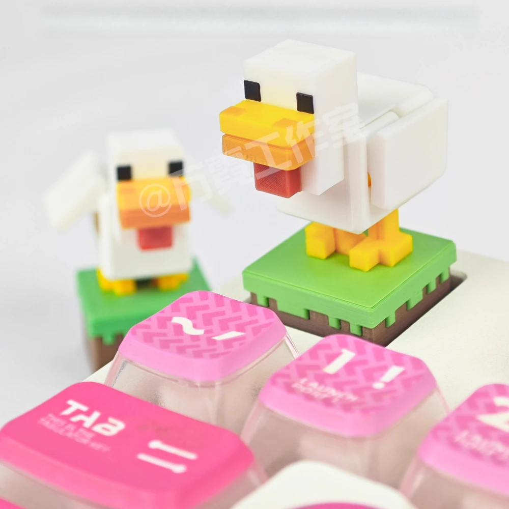 1PC Keycap dinámico pollo mi mundo presione las alas para aleta lindo teclado individual personalizado Keycap - imagen 3
