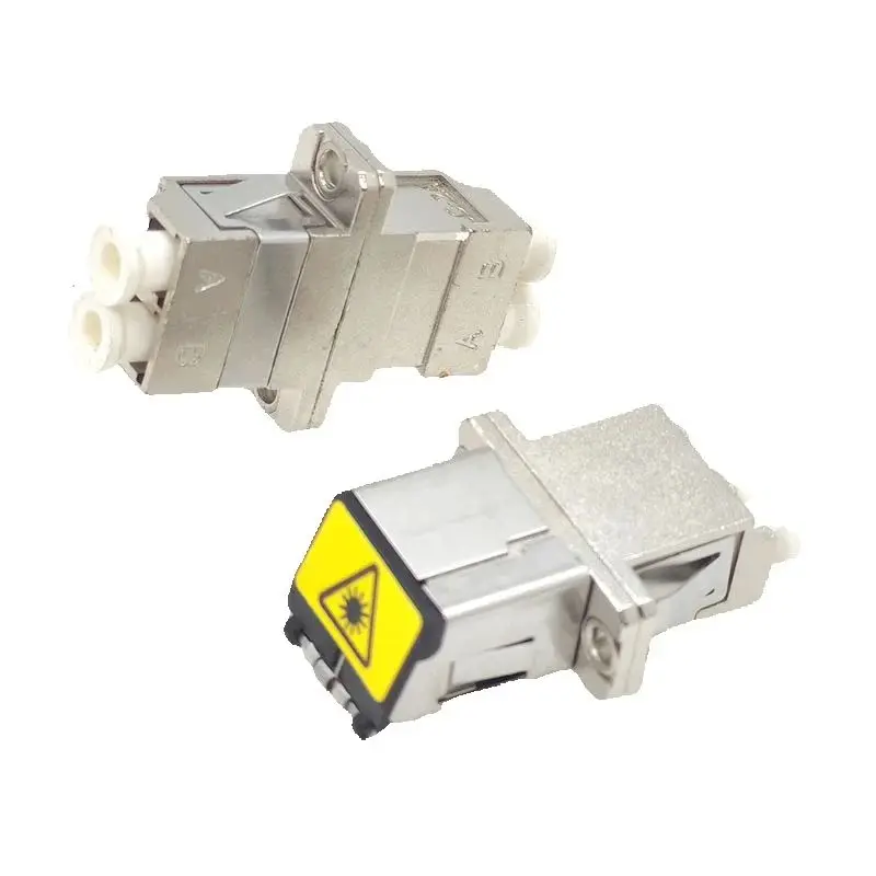 Adaptador de fibra óptica dúplex LC-LC de alto rendimiento, solapa de metal, grado portador duradero, calidad superior, descuentos al por mayor y al por mayor