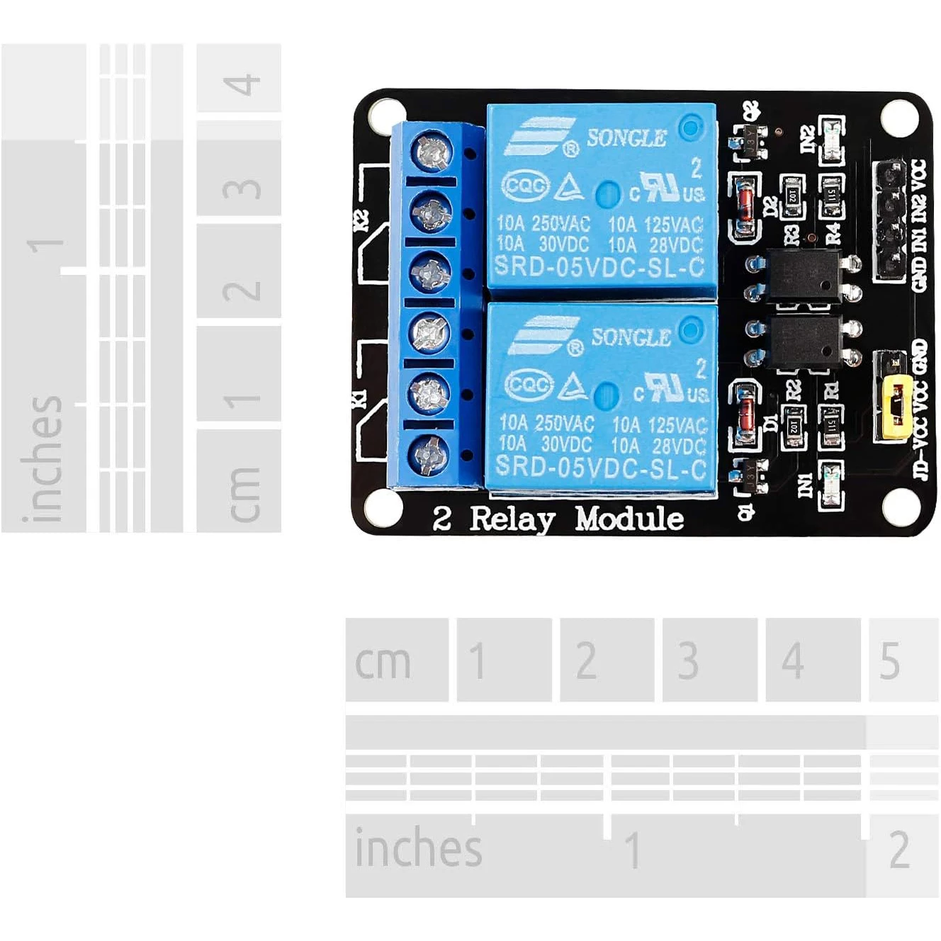 Módulo de relé de 2 canales DC 5V con optoacoplador Placa de expansión de disparo de bajo nivel Compatible con Arduino R3 MEGA 2560 1280 DSP AR - imagen 5