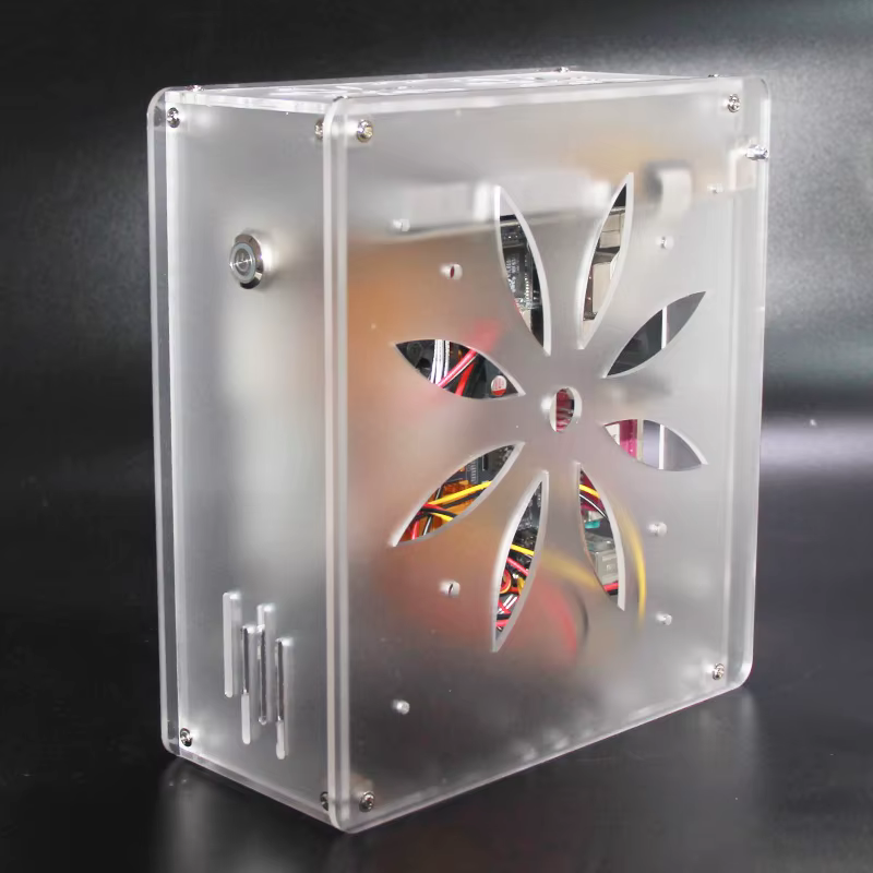 Carcasa Mini ITX Transparente Esmerilada - Diseño Interruptor Premium - imagen 4