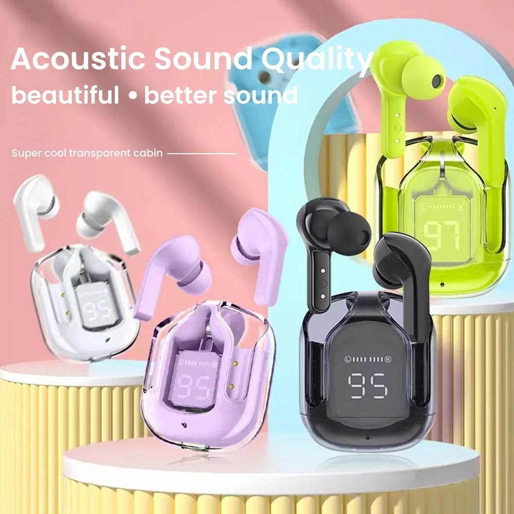 Auriculares inalámbricos Bluetooth Air31 pantalla Digital transparente auriculares Bluetooth 5,3 reducción de ruido auriculares TWS música deportiva - imagen 2