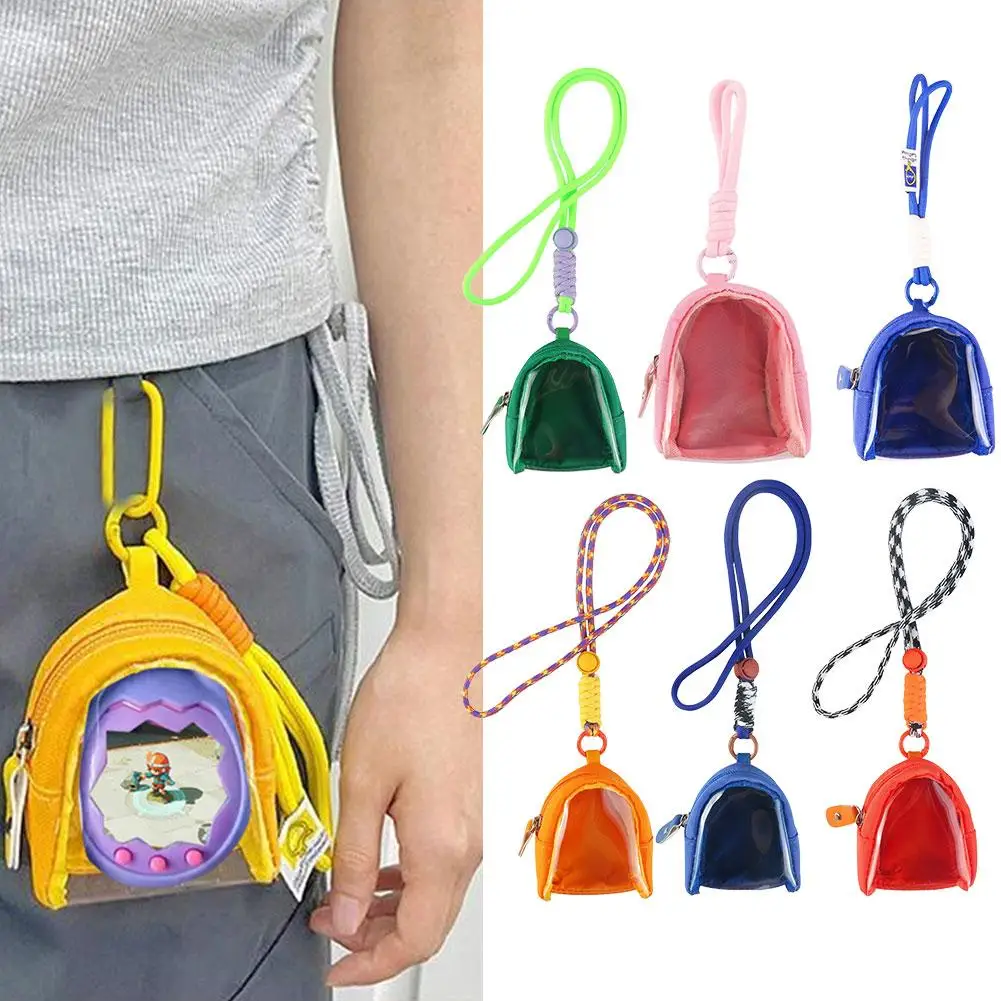 Mini bolsa de almacenamiento transparente para Tamagotchi Paradise, bolsa de exhibición portátil para muñecas, llavero, organizador de dijes, decoración de mochila - imagen 5