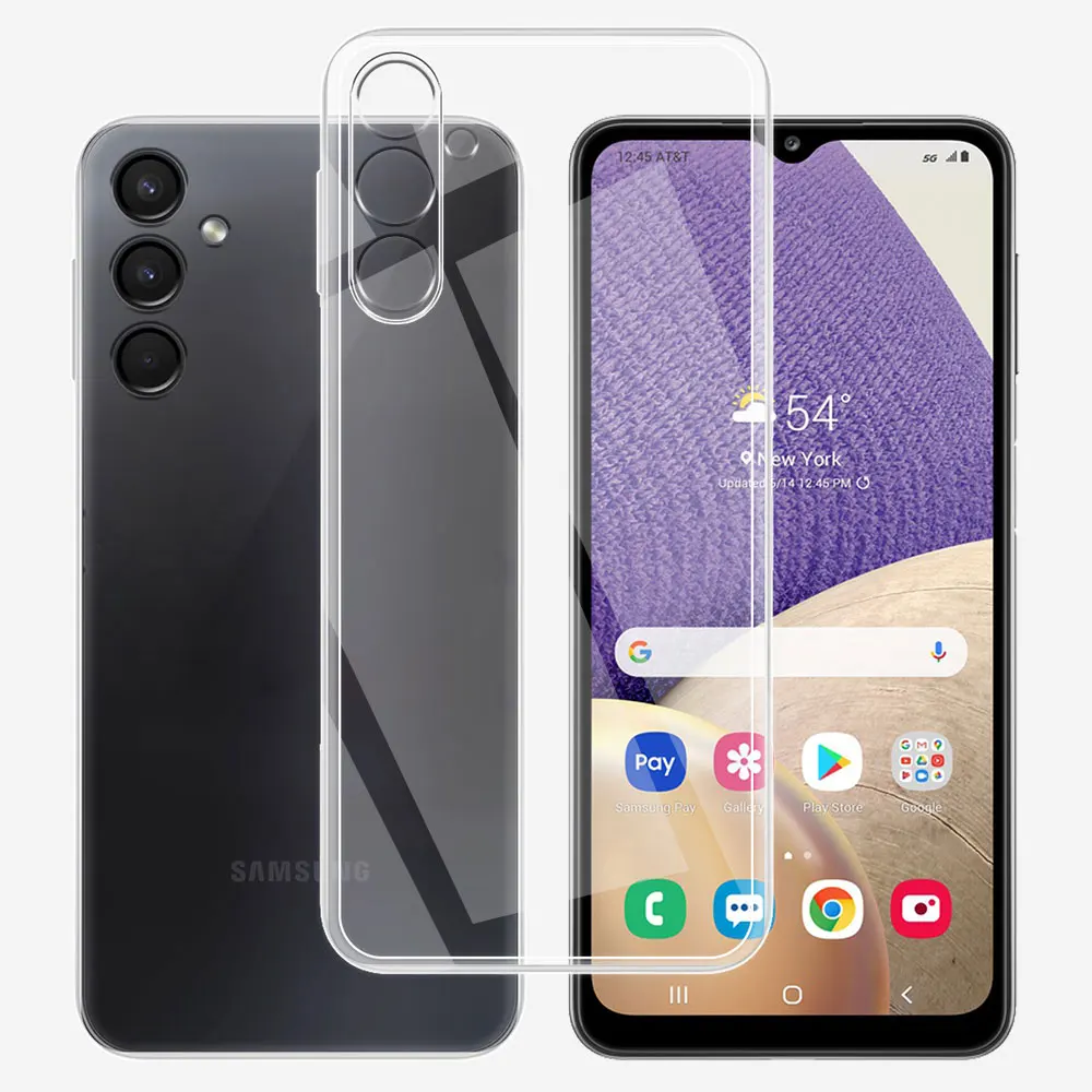 Funda de teléfono delgada transparente para Samsung Galaxy A14 A24 A34 A54 A04s A15 A25 A35 A55 A16 A26 A36 A56 funda transparente de silicona TPU