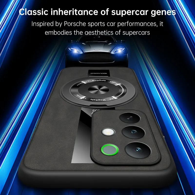 Funda para Realme C85 Pro 15X 360 soporte magnético giratorio PU silicona piel de oveja funda trasera de cuero para Realme 15X C85 Pro parachoques - imagen 5