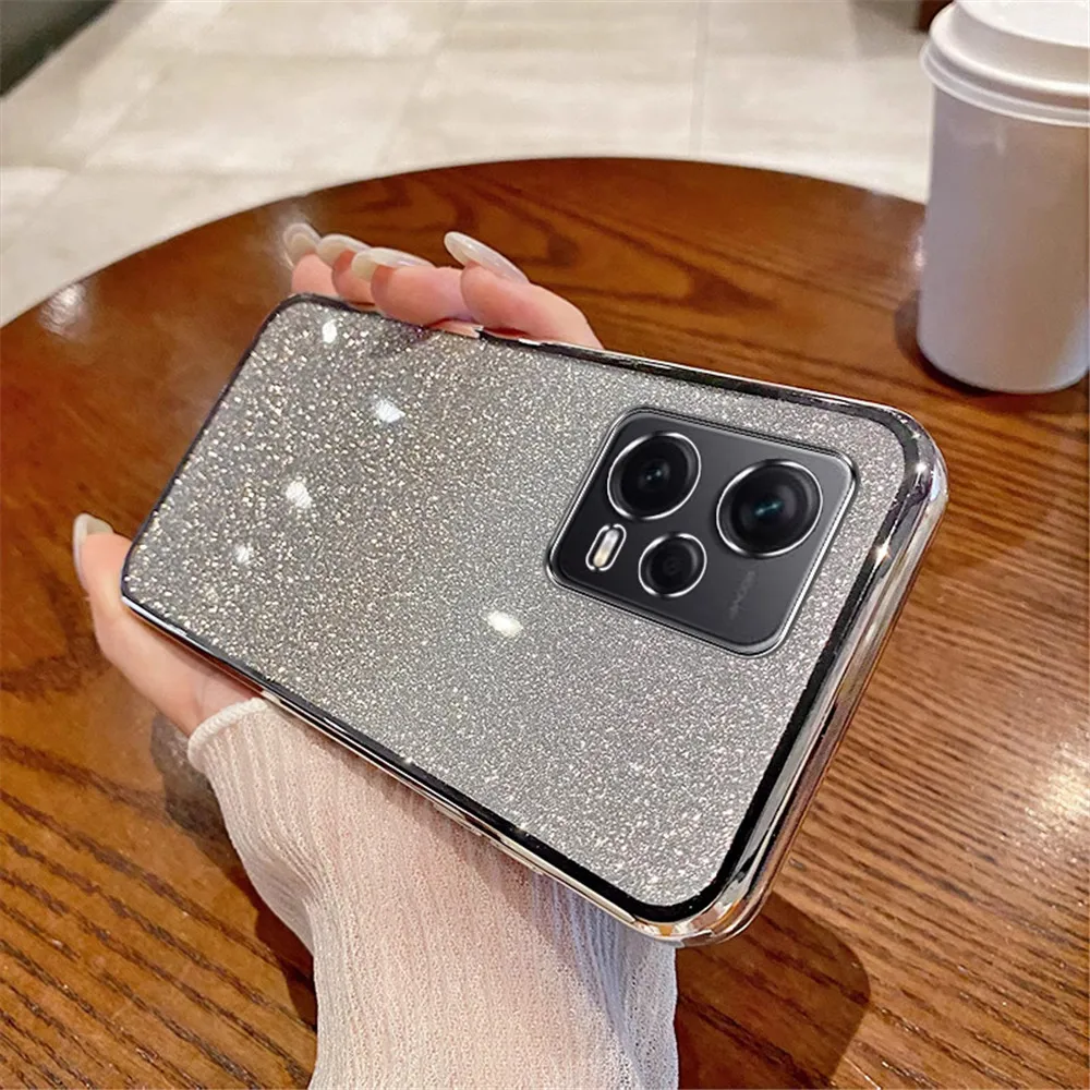 Funda de silicona con gradiente de purpurina de lujo para Xiaomi Redmi Note 12 Pro Note12 11S 10S 9S 10 9 8 Pro, funda protectora de lente suave para teléfono - imagen 2